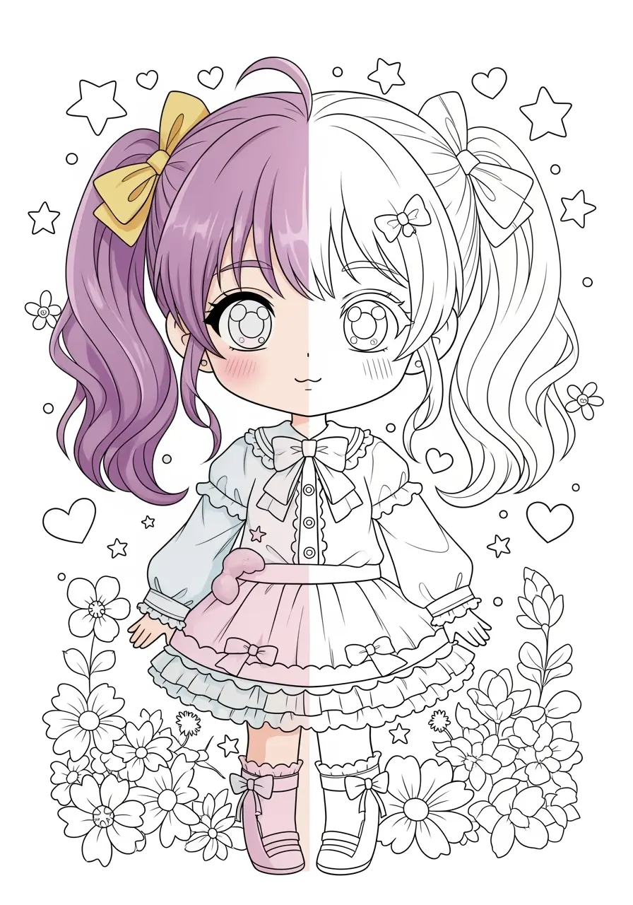 Cute Anime Coloring Pages
