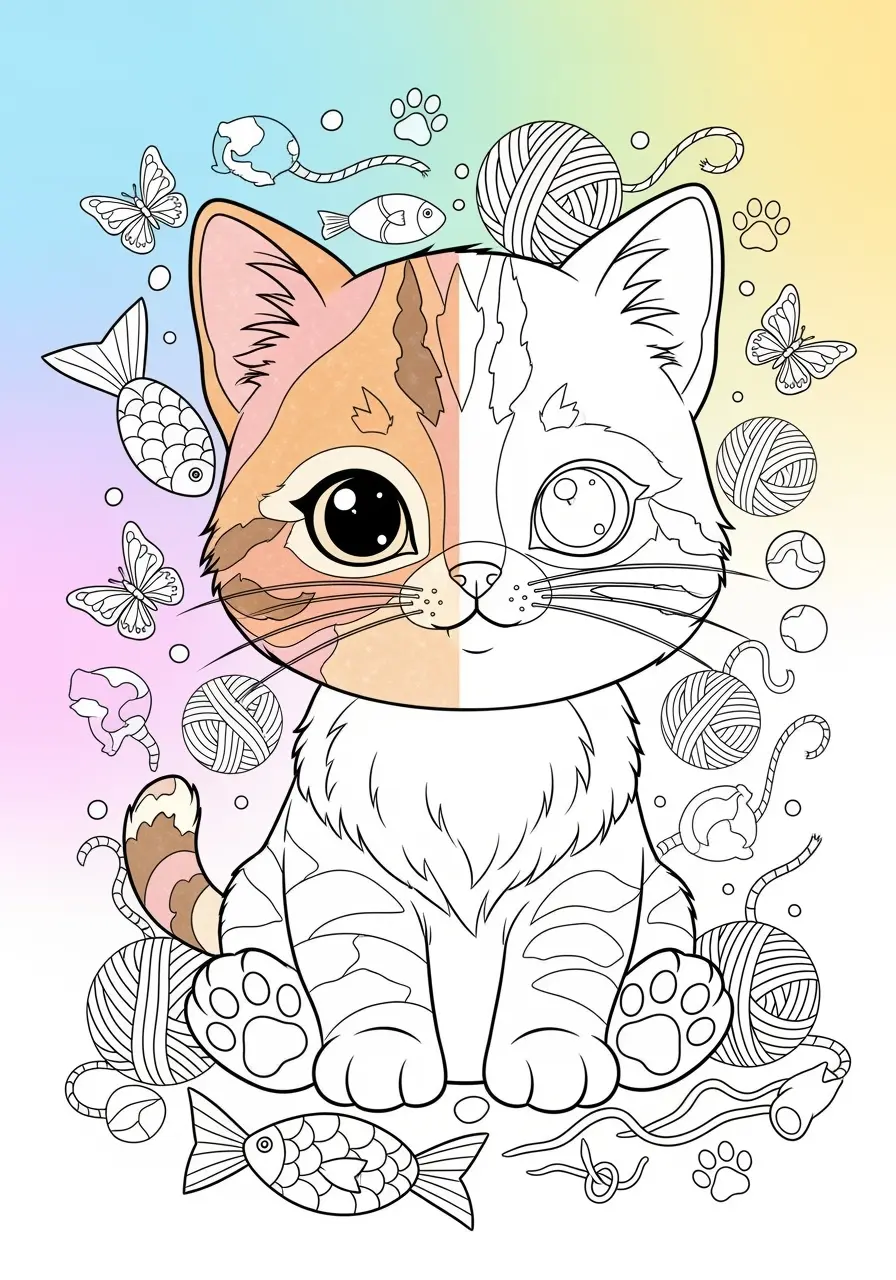 Cute Cat Coloring Pages