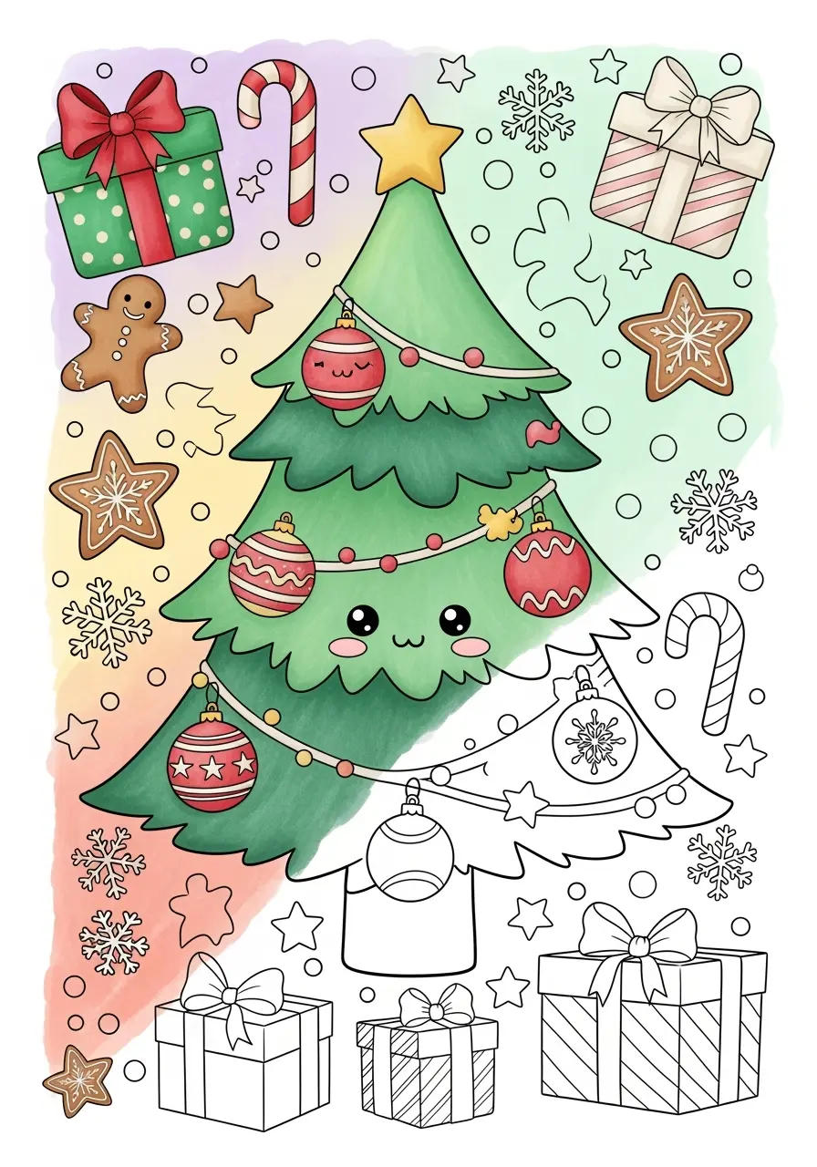 Cute Christmas Coloring Pages