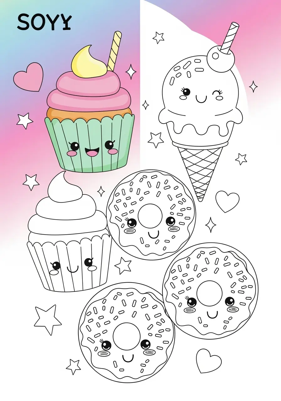 Cute Food Coloring Pages