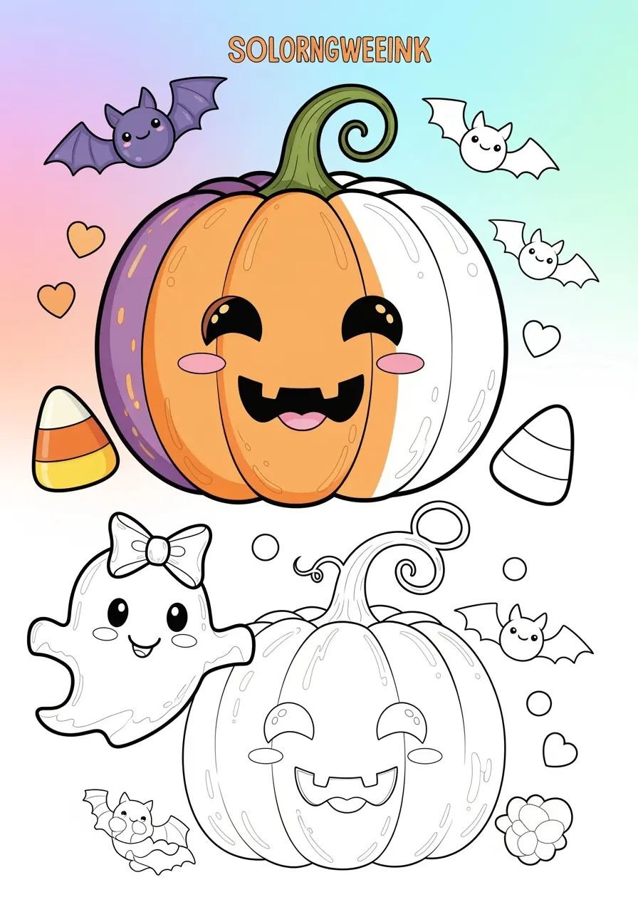 Cute Halloween Coloring Pages