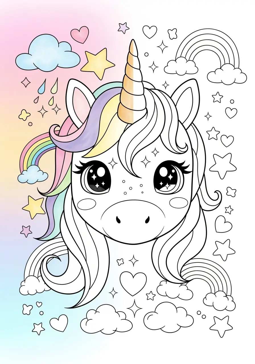 Cute Unicorn Coloring Pages