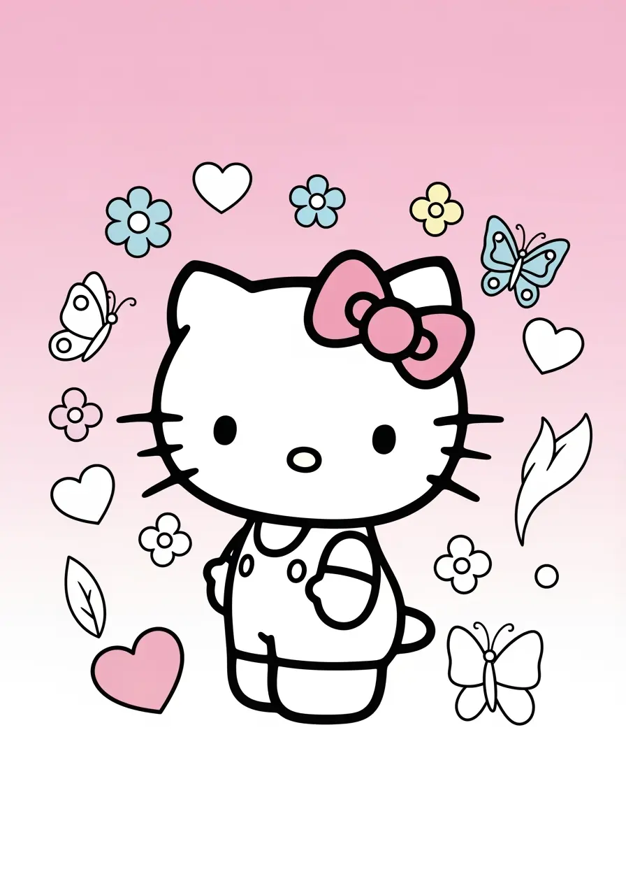 Hello Kitty Coloring Pages