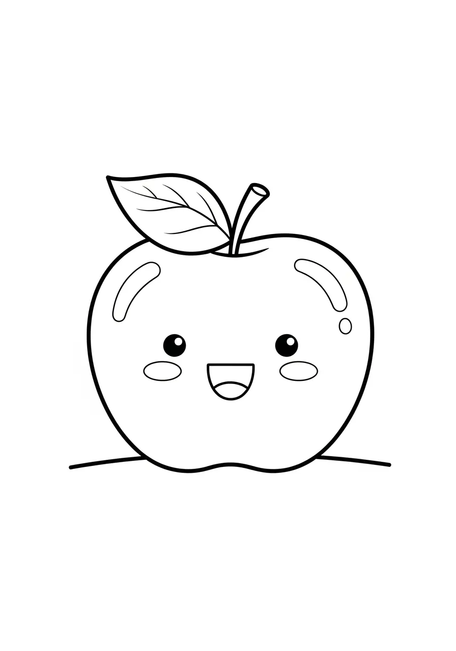 Adorable Apple Coloring Page