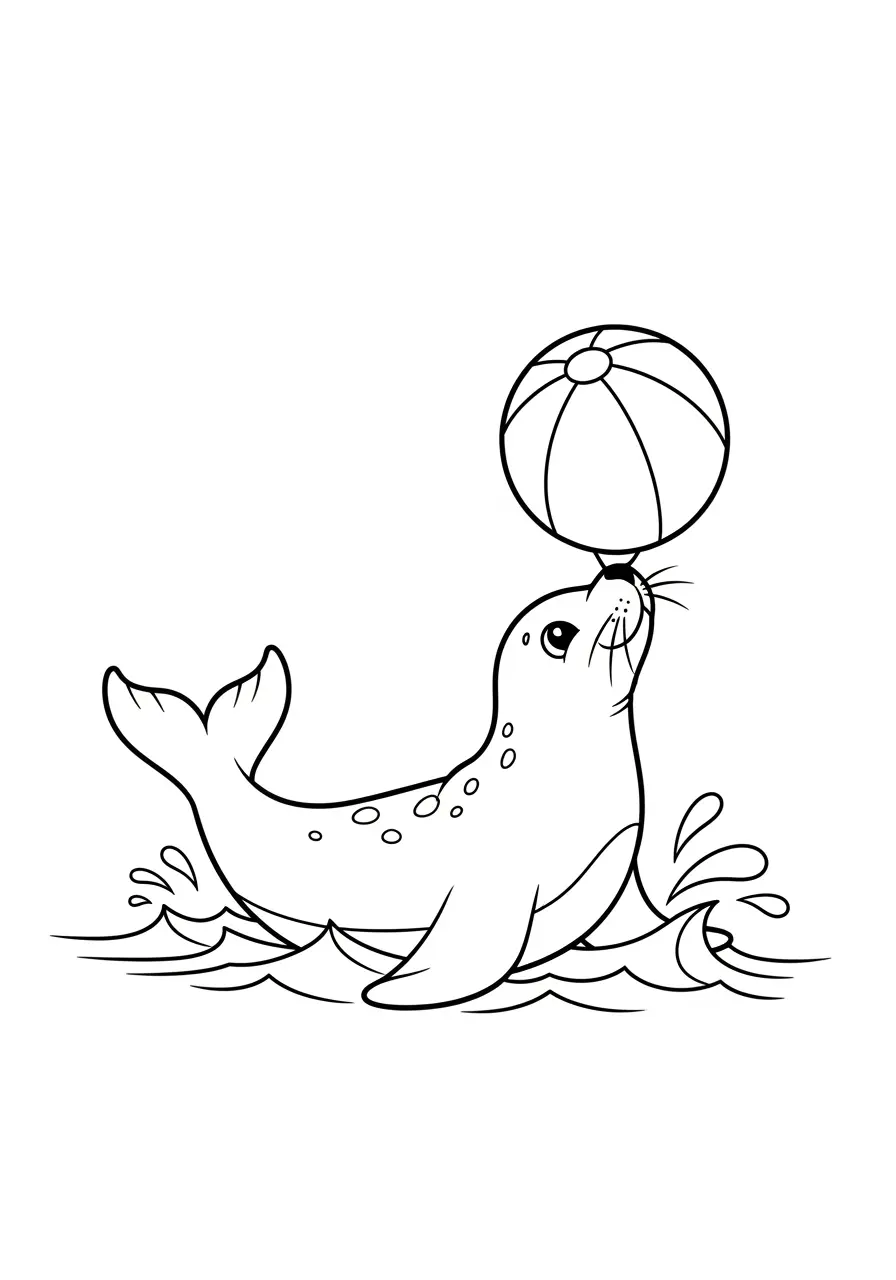 Adorable Seal Sanrio Coloring Page