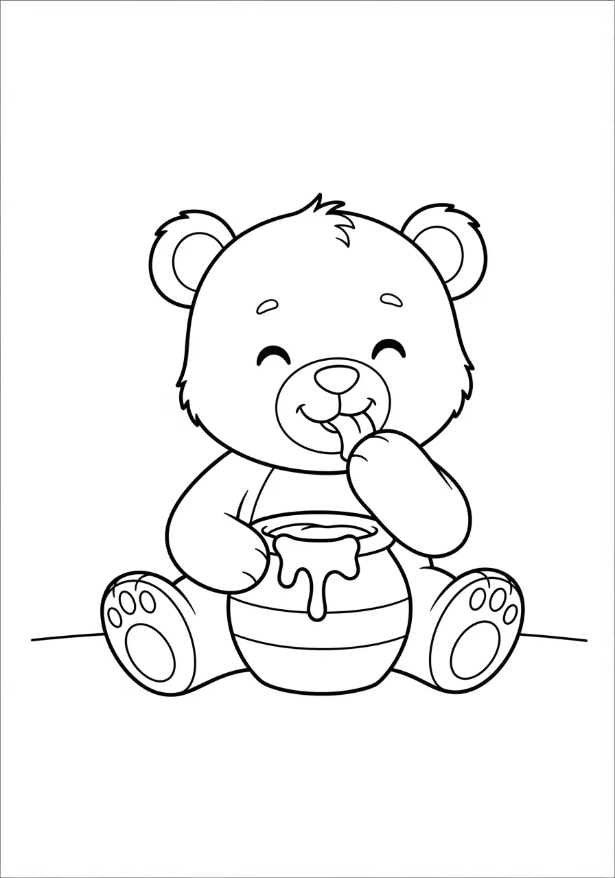 Baby Bear Cute Animal Coloring Page