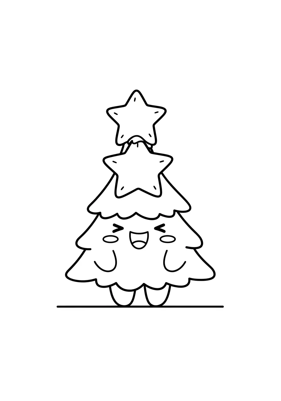 Baby Christmas Tree Coloring Page