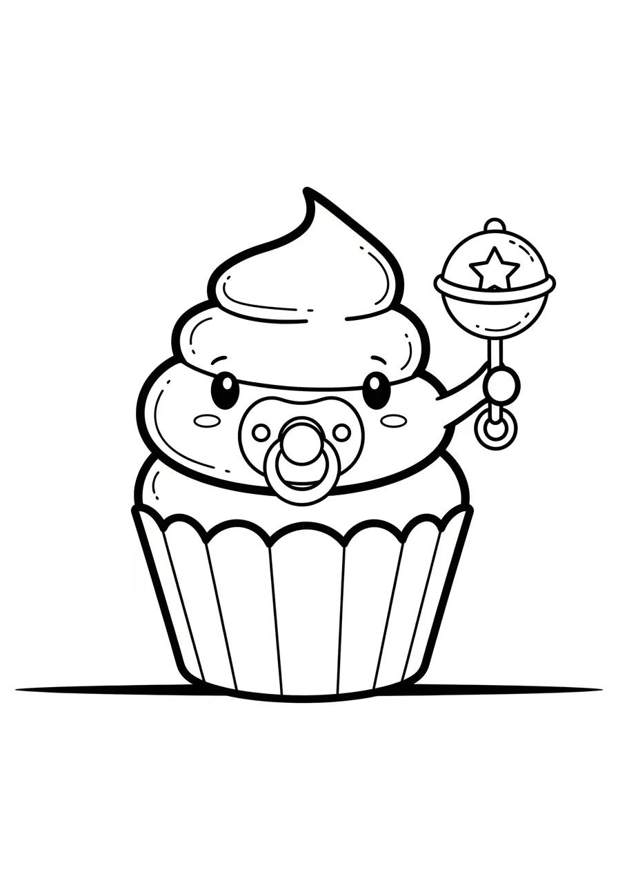 Baby Cupcake Coloring Page