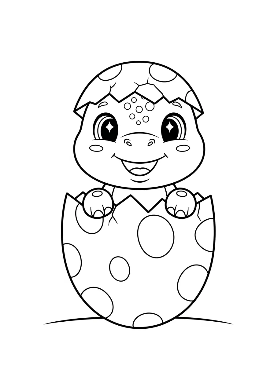 Baby Dinosaur Coloring Page Hatching