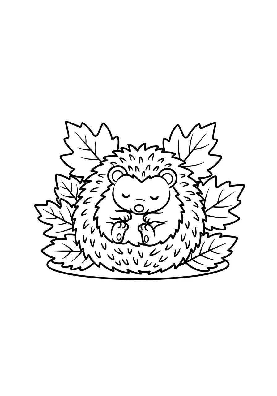 Baby Hedgehog Cute Realistic Coloring Page