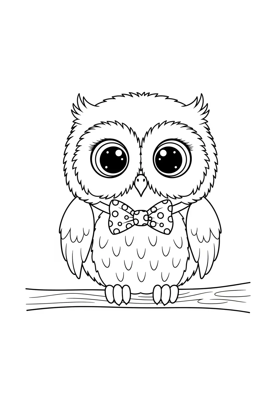 Baby Owl Coloring Page
