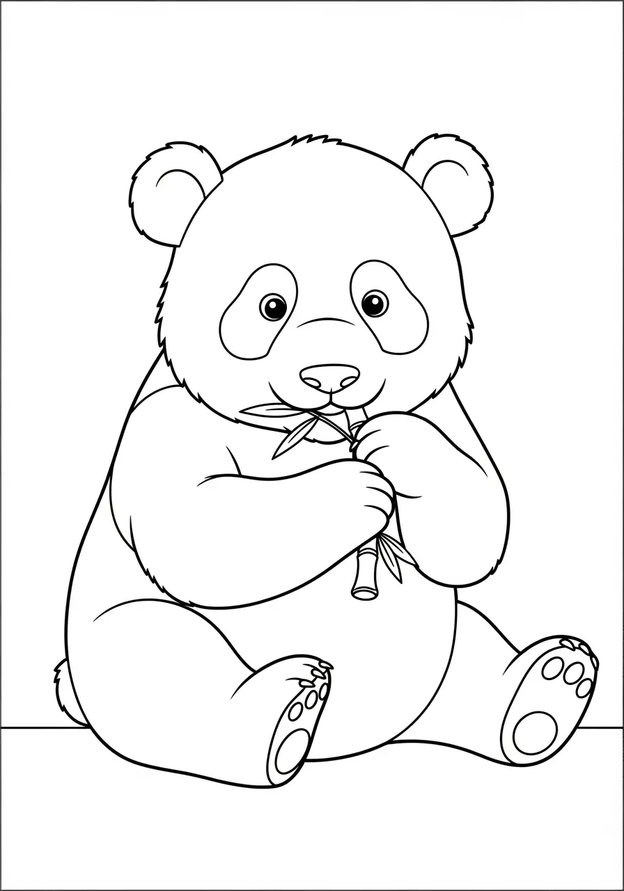 Baby Panda Cute Easy Coloring Page