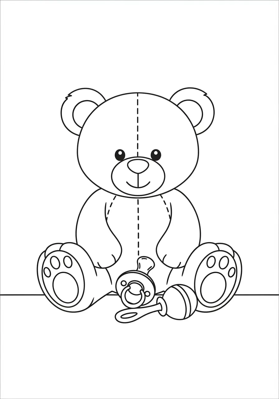 Baby Teddy Bear Coloring Page