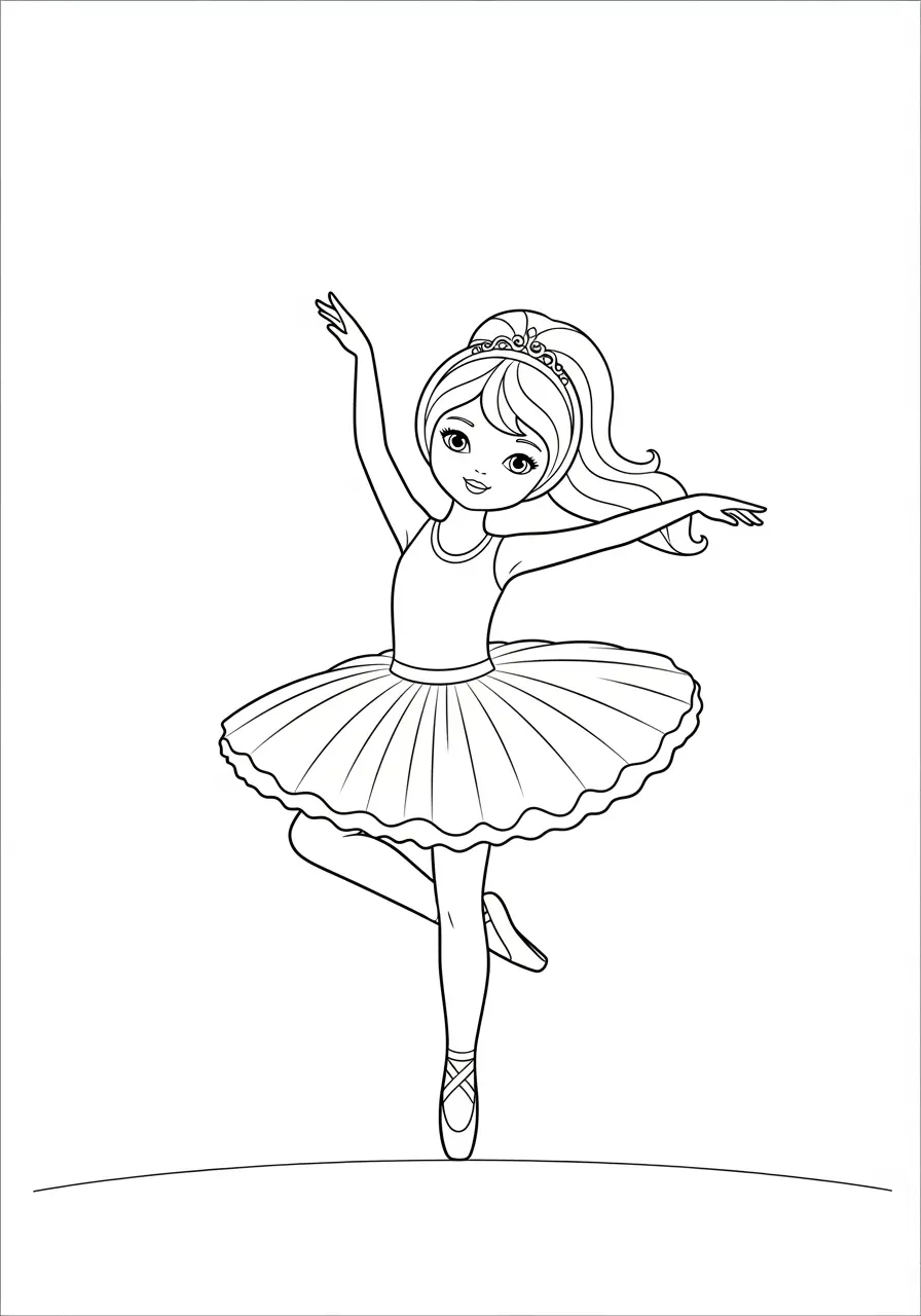 Barbie Ballerina Coloring Page