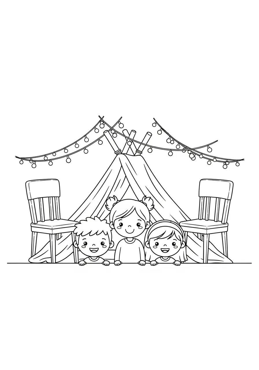 Blanket Fort Cozy Coloring Page