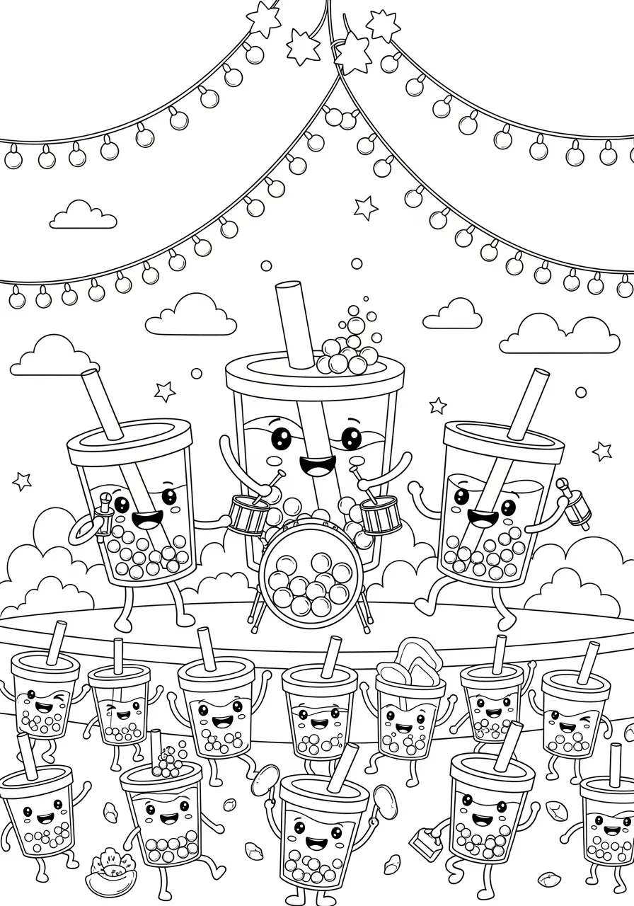 Boba Music Festival Coloring Page