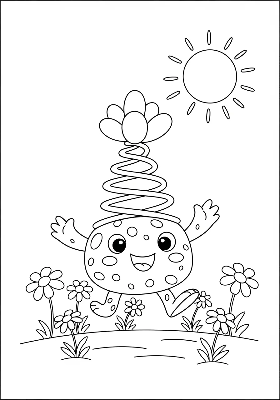 Bouncy Monster Coloring Page