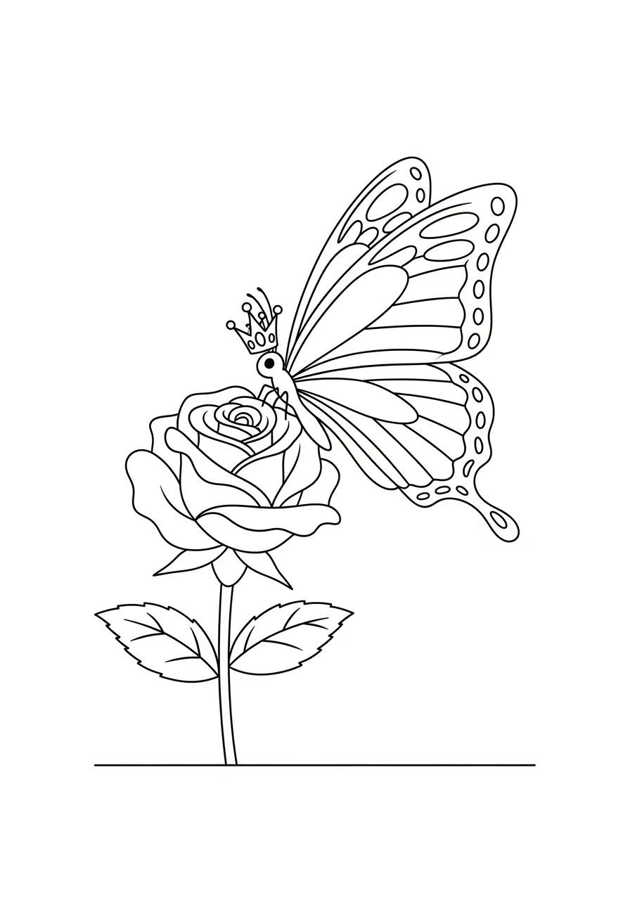 Butterfly Princess Coloring Page