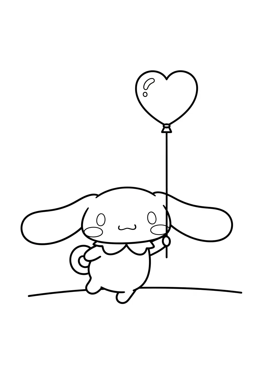Cinnamoroll Balloon Coloring Page