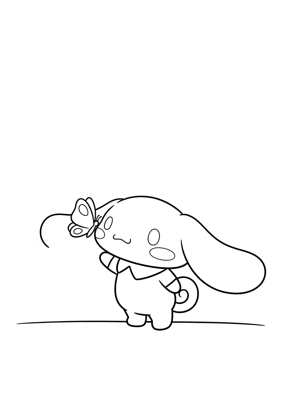 Cinnamoroll Butterfly Coloring Page