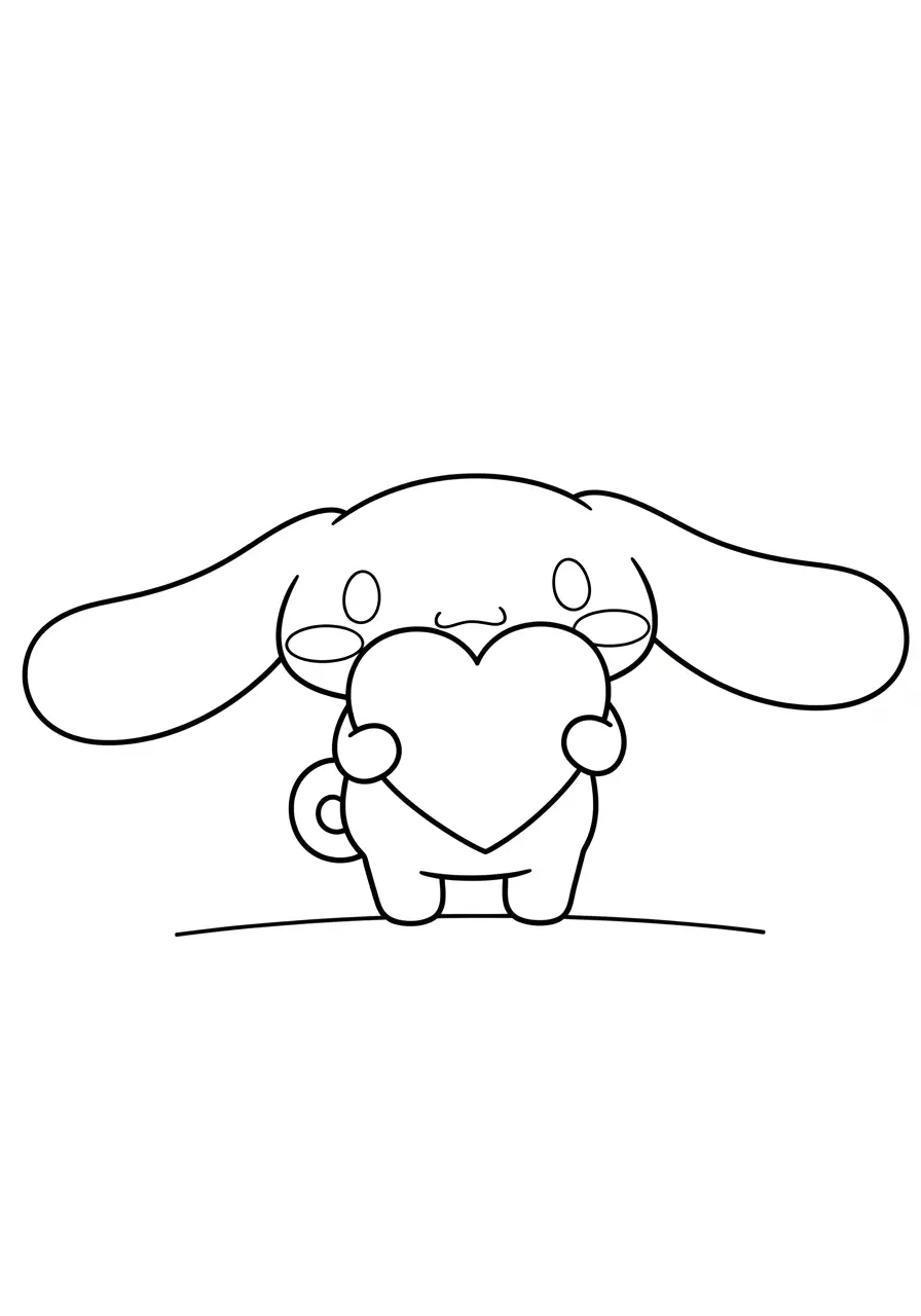 Cinnamoroll Heart Coloring Page