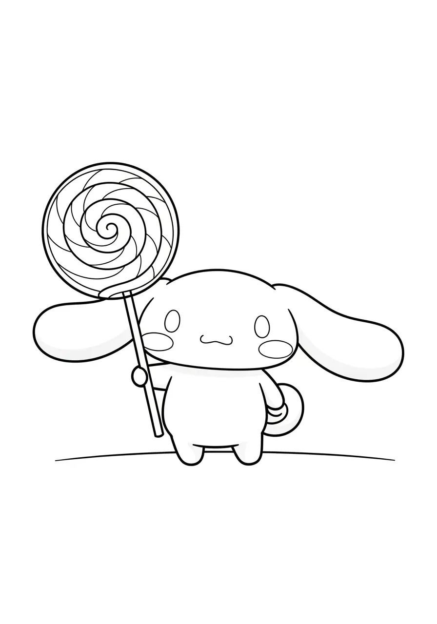 Cinnamoroll Lollipop Coloring Page