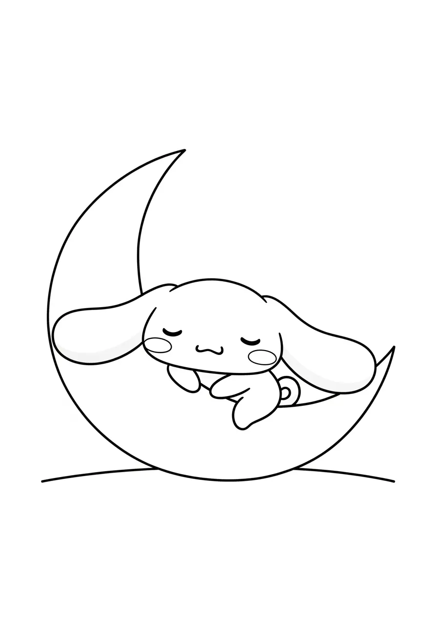 Cinnamoroll Moon Coloring Page