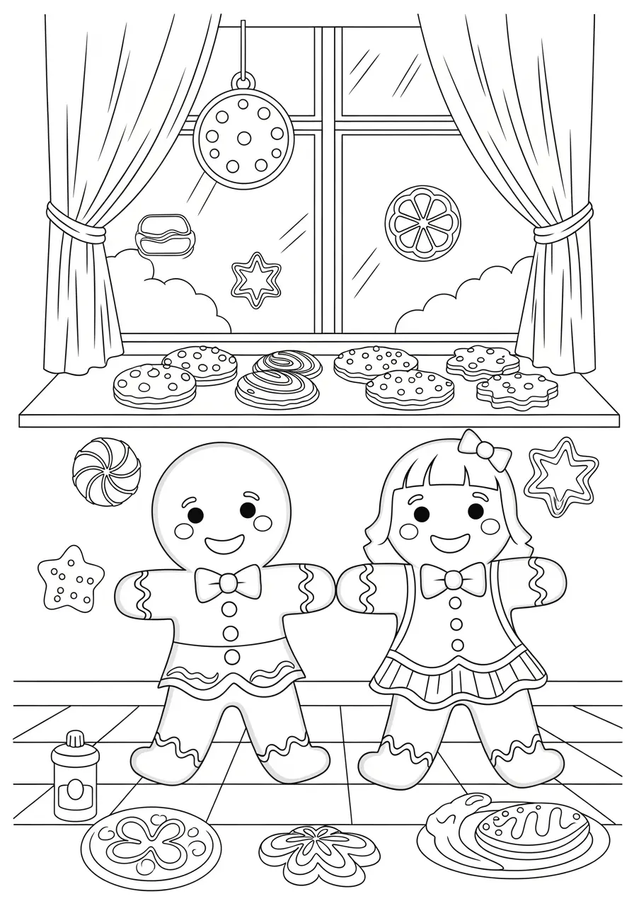 Cookie Bakery Cute Easy Coloring Page