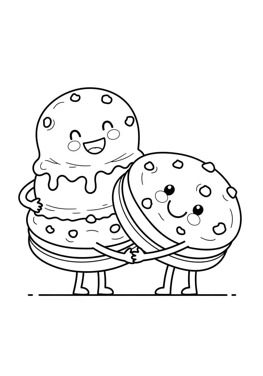 Cookie Ice Cream Sandwich Coloring Page