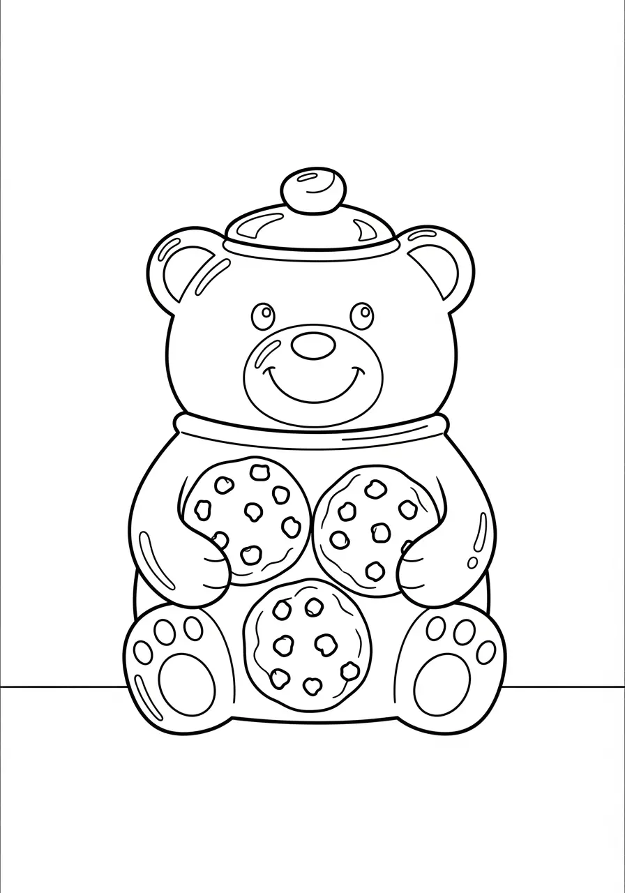 Cookie Jar Cute Cozy Coloring Page
