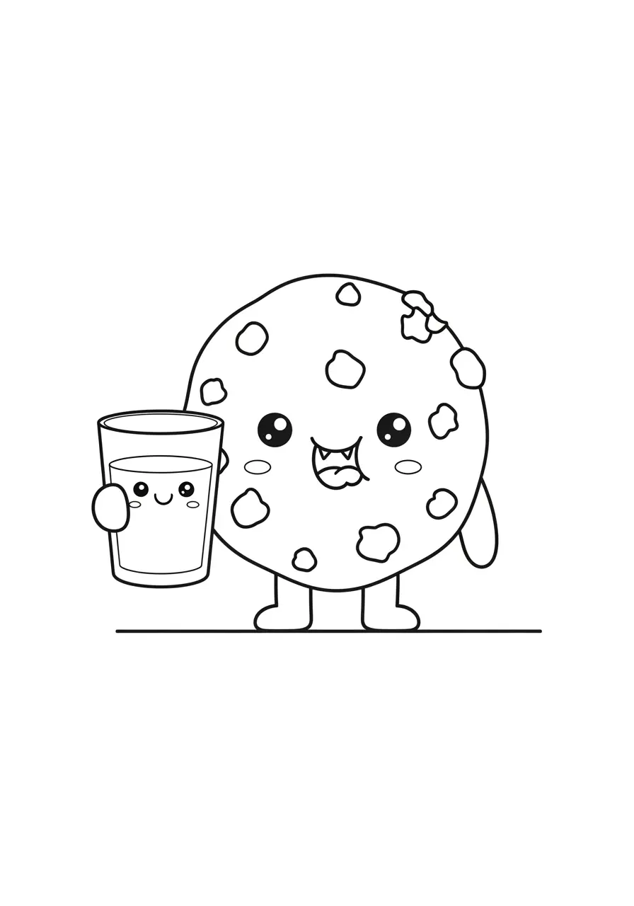 Cookie Monster Cute Kawaii Coloring Page