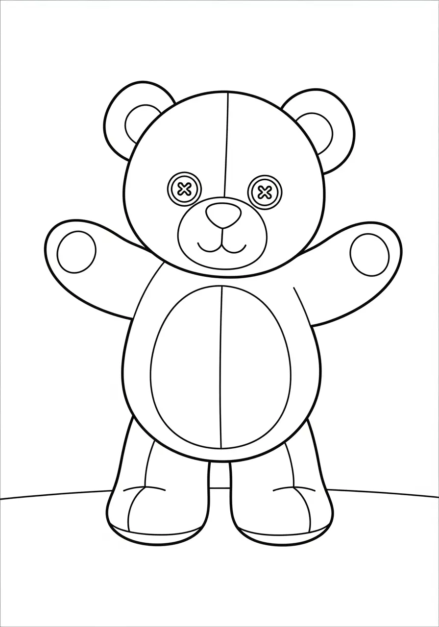 Cuddly Teddy Bear Easy Coloring Page