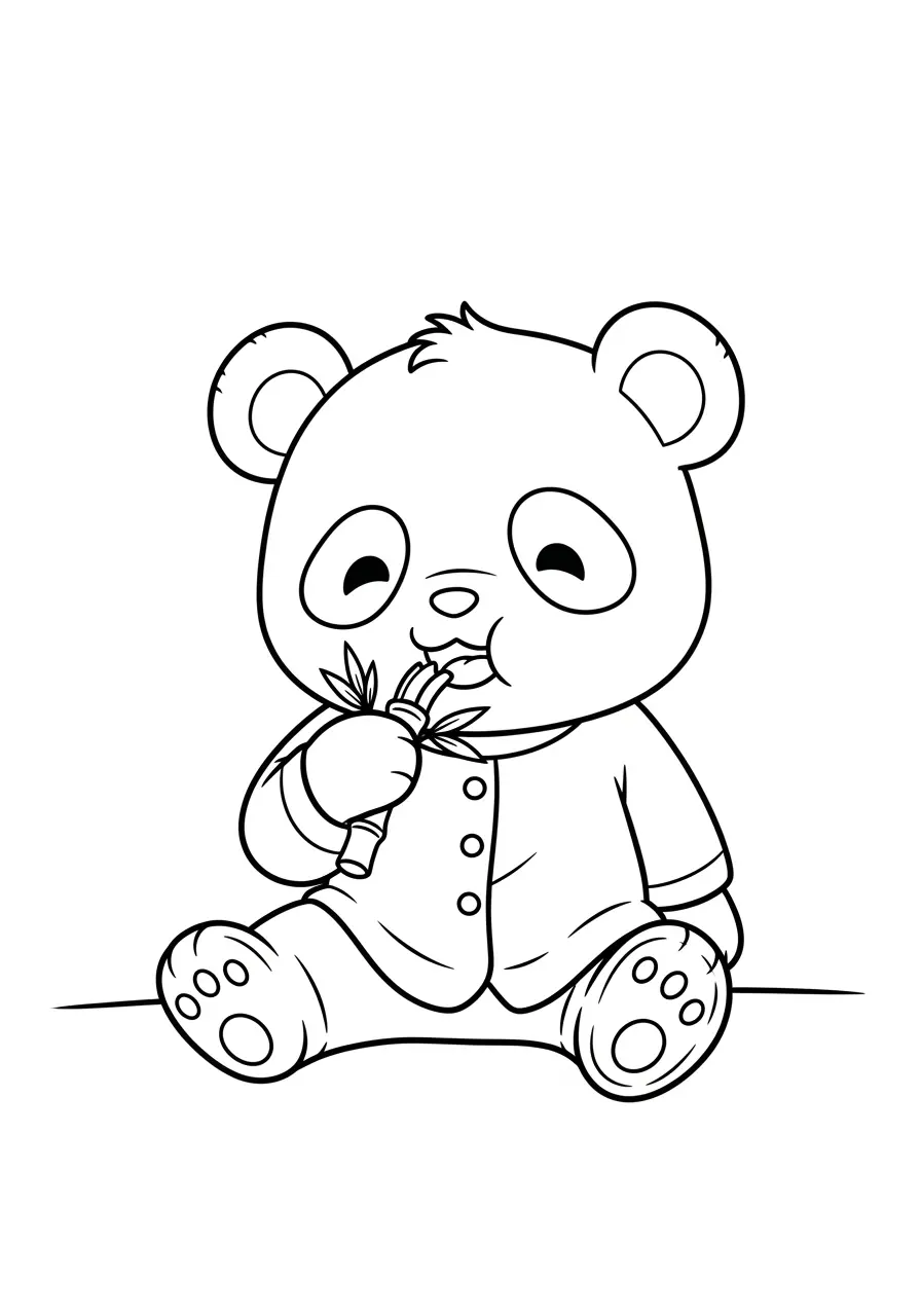 Cute Anime Panda Girl Coloring Page
