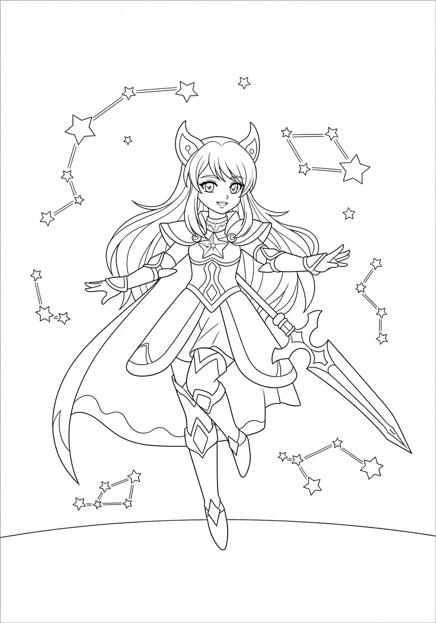 Cute Anime Star Guardian Coloring Page