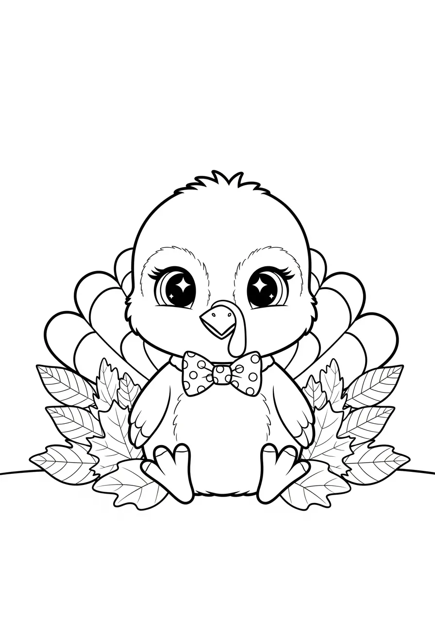 Cute Baby Turkey Coloring Page