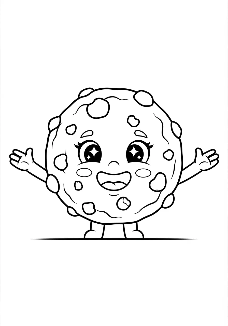 Cute Cookie Coloring Page