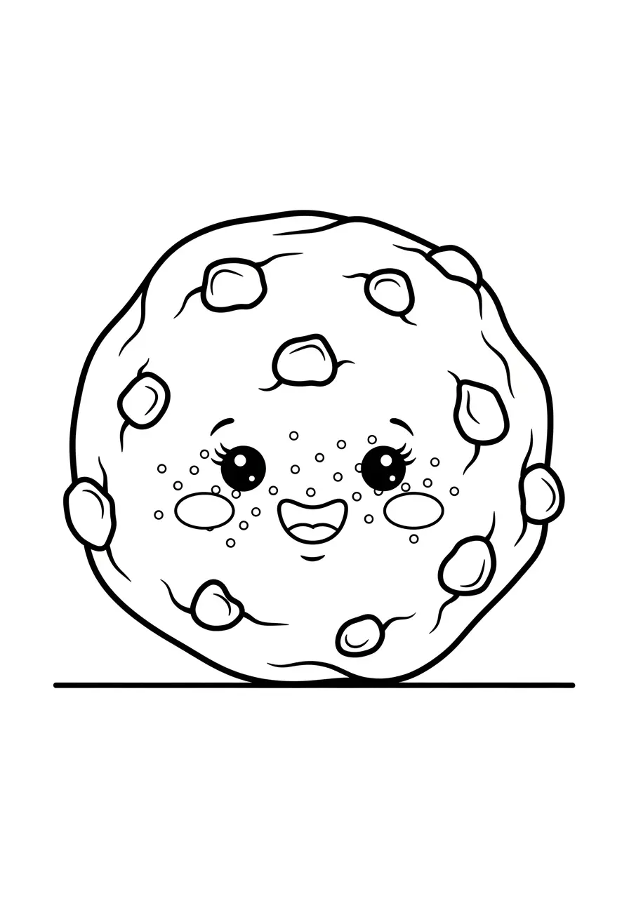 Cute Cookie Dessert Coloring Page