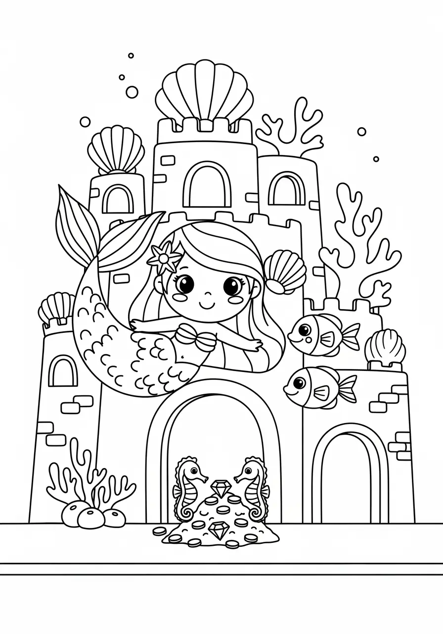 Cute Hard Mermaid Underwater Palace