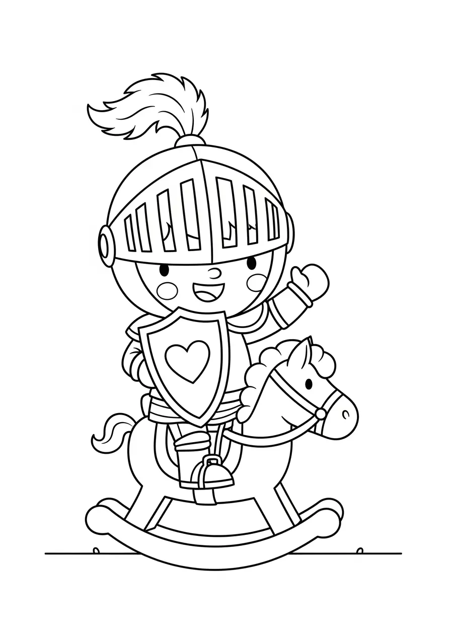Cute Knight Fairy Tale Coloring Page