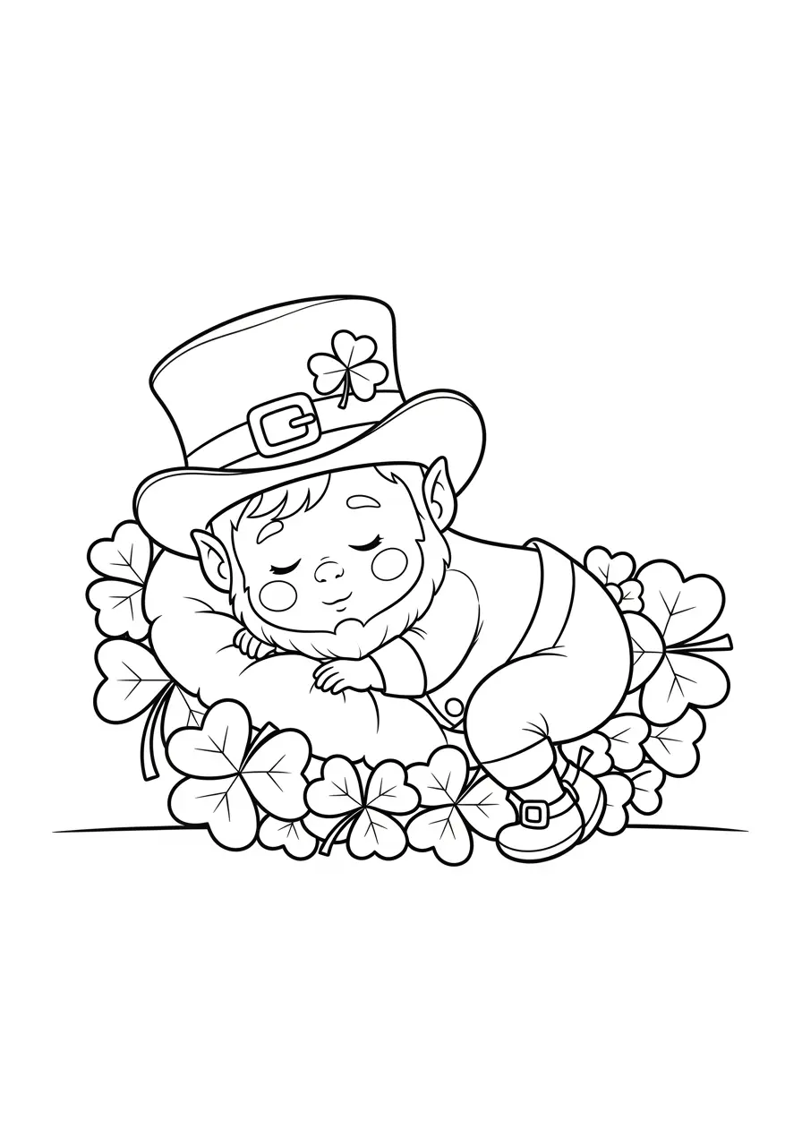 Cute Leprechaun Baby Coloring Page