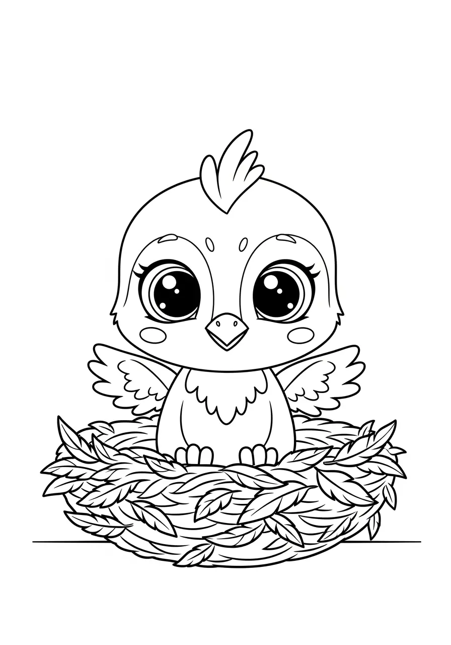 Cute Phoenix Fairy Tale Coloring Page