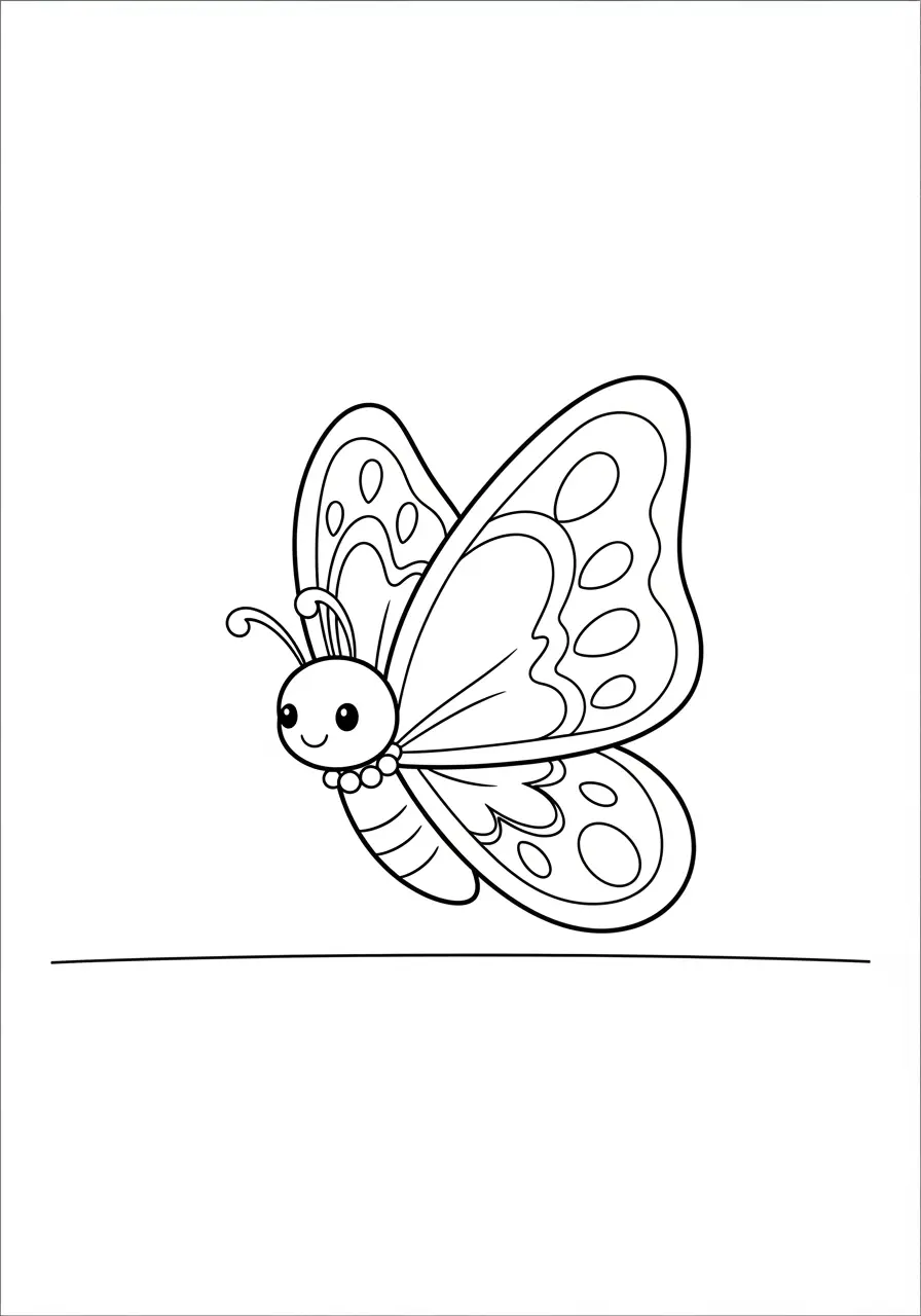 Cute Preppy Butterfly Coloring Page