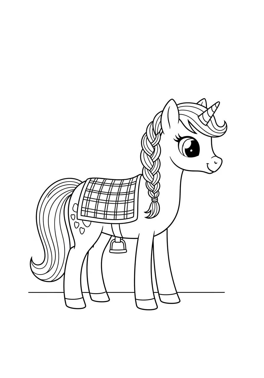 Cute Preppy Pony Coloring Page