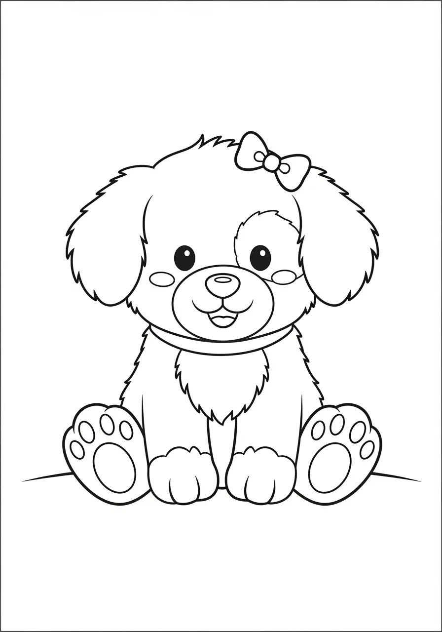Cute Puppy Dog Coloring Page