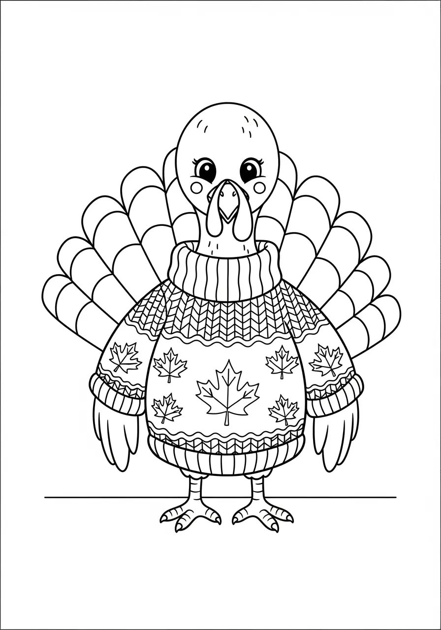 Cute Turkey in Sweater Page
