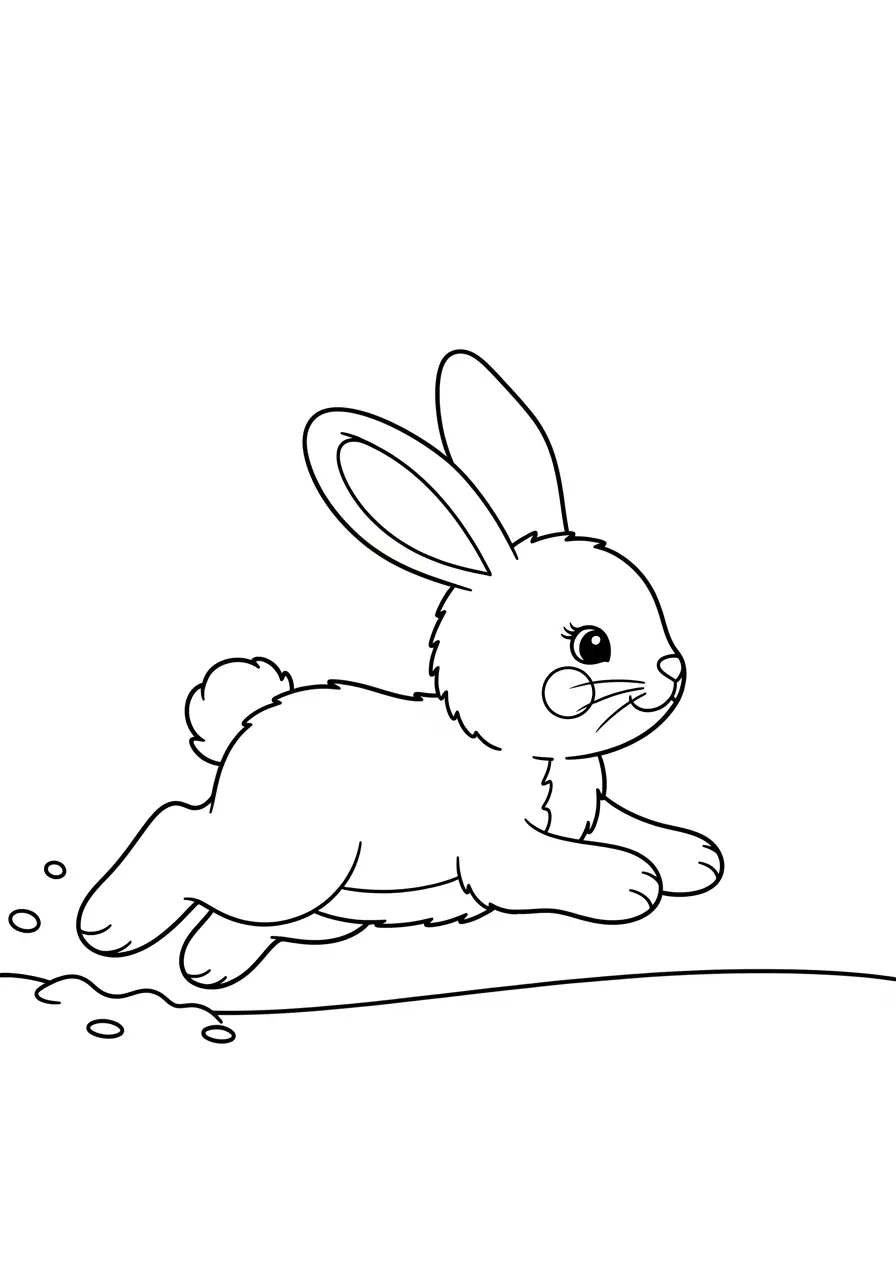 Cute Winter Bunny Coloring Page