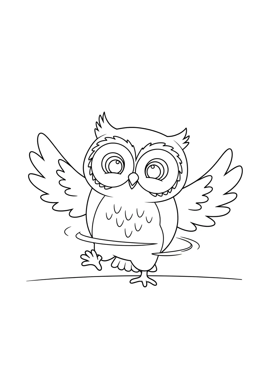 Dancing Owl Coloring Page