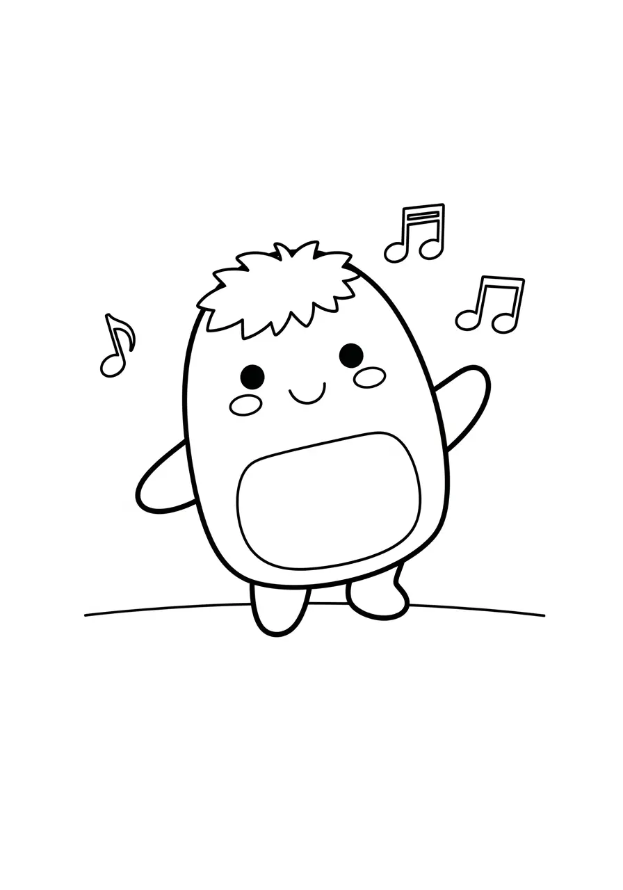 Dancing Squishmallow Coloring Page