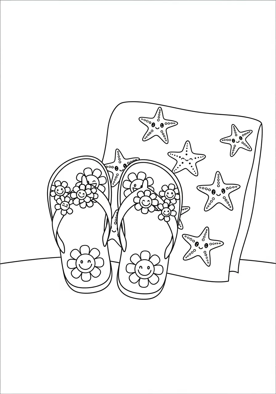 Delightful Summer Flip Flop Coloring Page