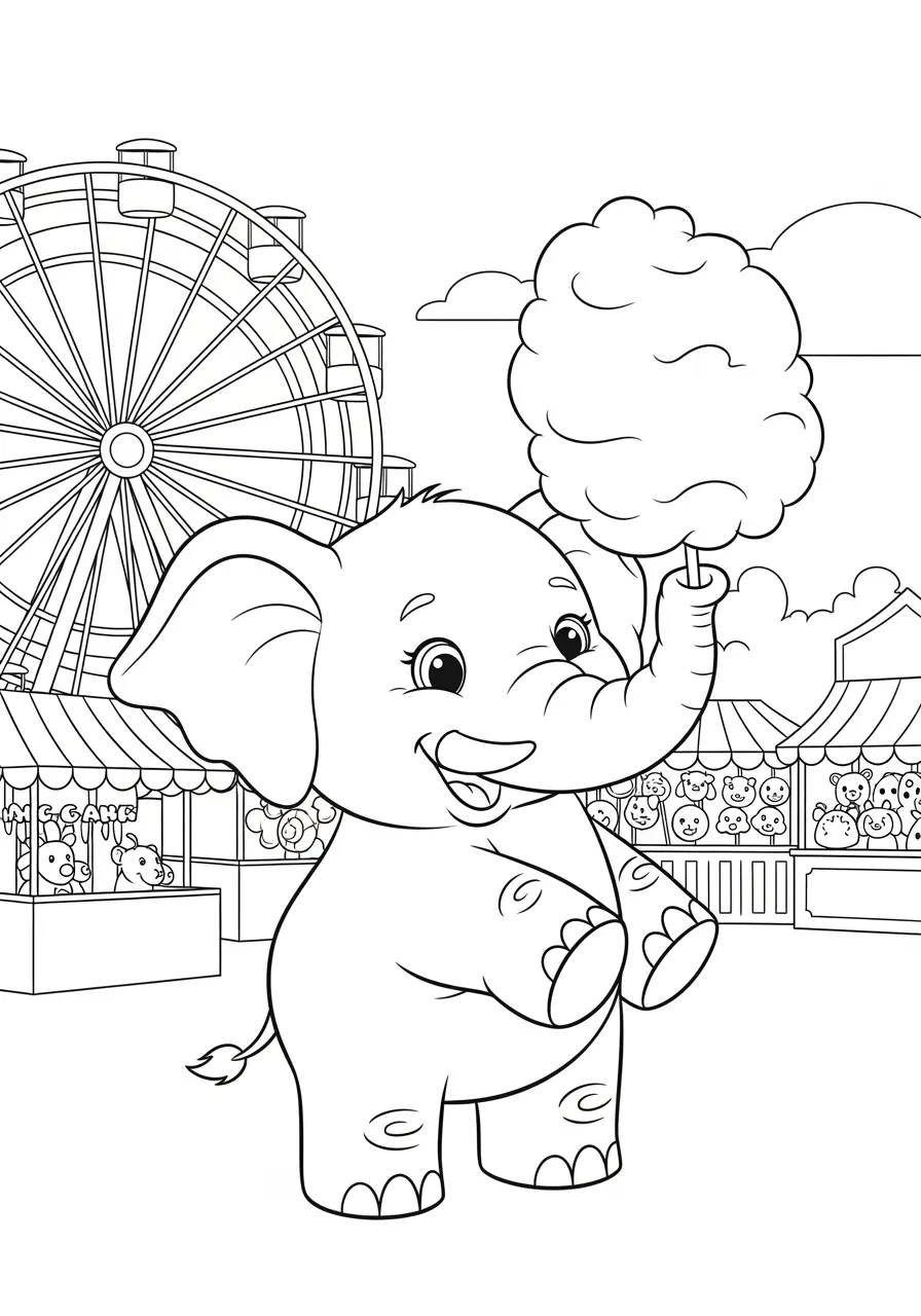 Elephant Coloring Page At Fair